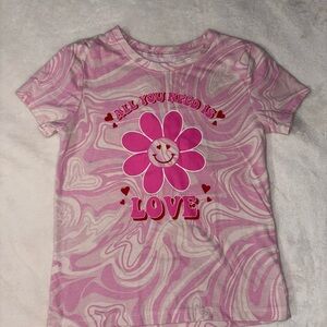 Wonder Nation Pink Love Flower Tee